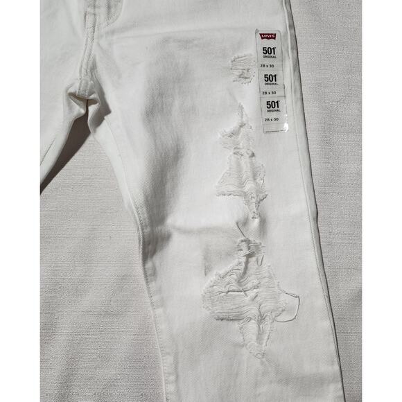 Levi's 501 original 28x30 sit at waist women-button fly white - Picture 3 of 9
